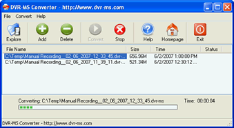 DVR-MS Converter Screenshot