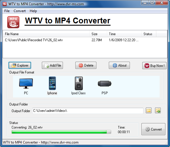 WTV to MP4 Converter screenshot WTV to MP4 Converter screenshot